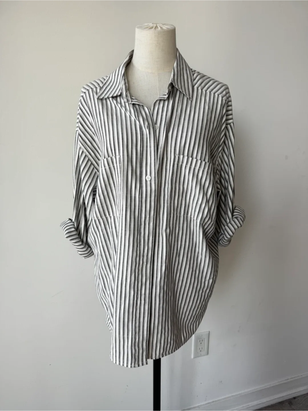 Max Studio London Oversized Striped Blouse - Size M thumbnail