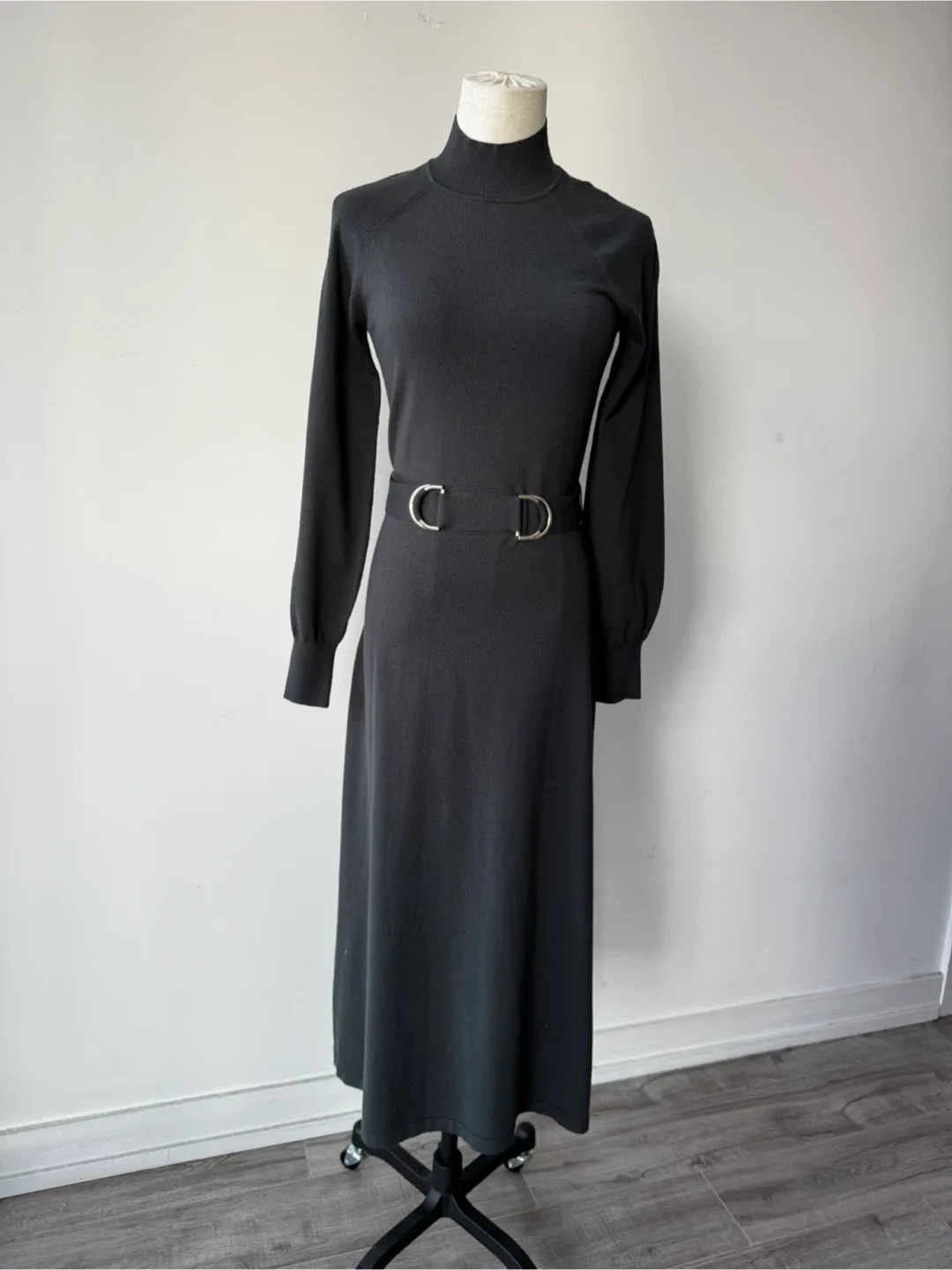 Massimo Dutti Dark Green Knit Dress - Size S thumbnail
