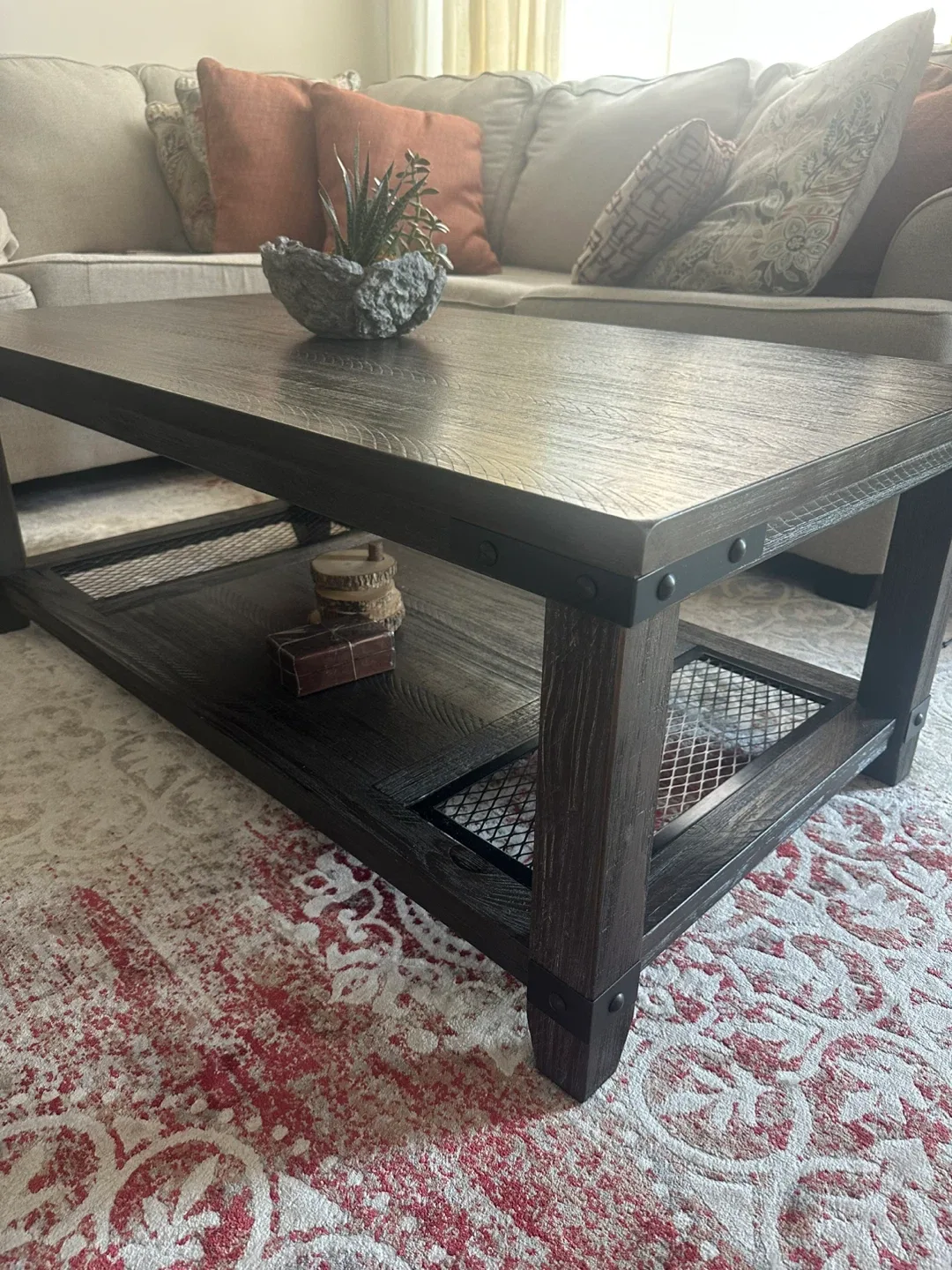 Dark Wood Coffee Table and Side Table Set image indicator(2)