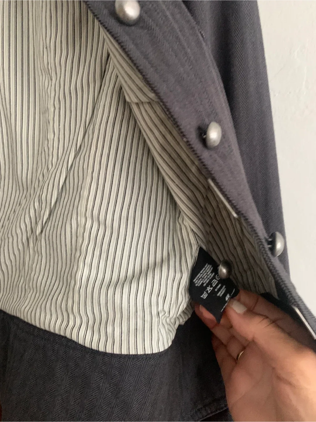 H&M Grey Military Style Jacket - Size 12 image indicator(2)