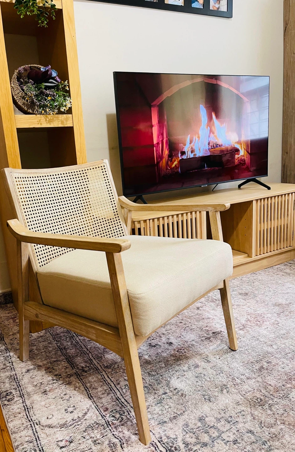 Accent Chair with Rattan Back( Moving Out) - photo 2