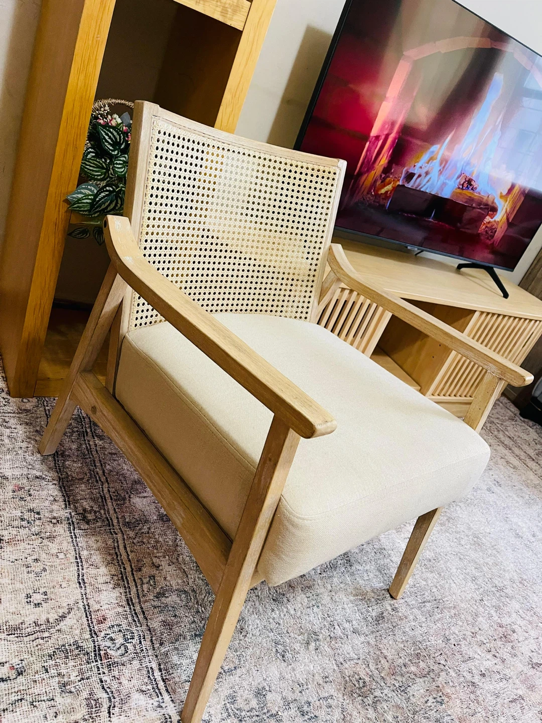 Accent Chair with Rattan Back( Moving Out) - photo 3