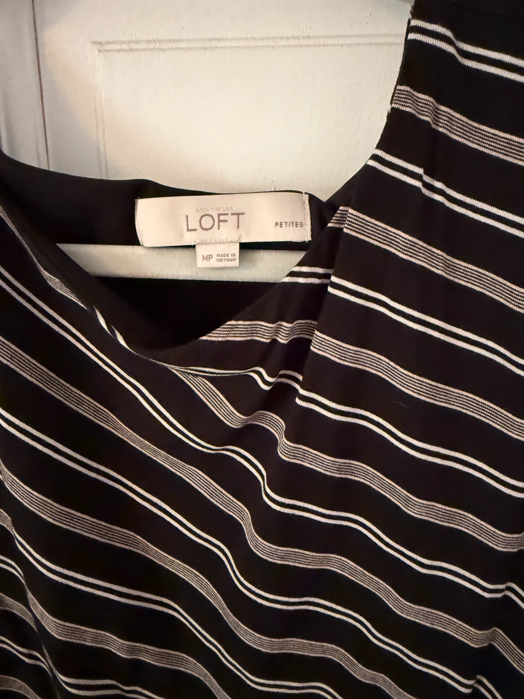 LOFT Black Striped Dress - Size MP - photo 2