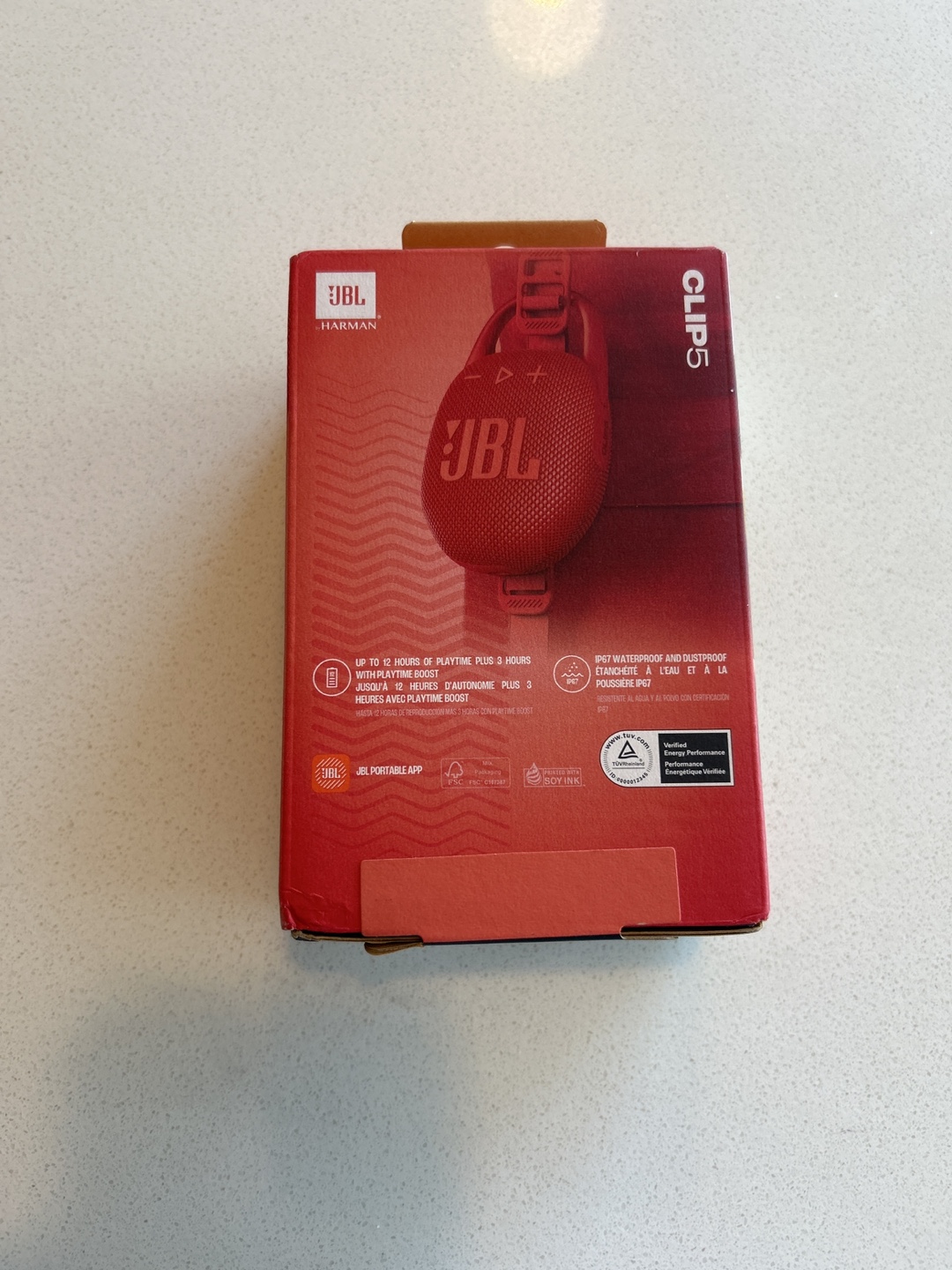 BRAND New** JBL Clip 5 Red Portable Bluetooth Speaker - photo 3