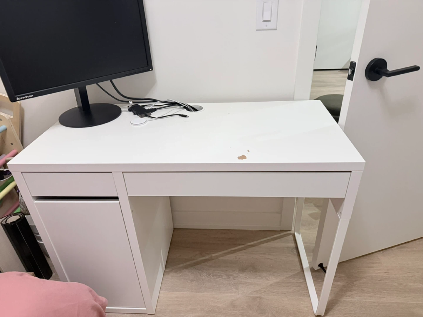 Ikea Micke White Desk with Storage - photo 2