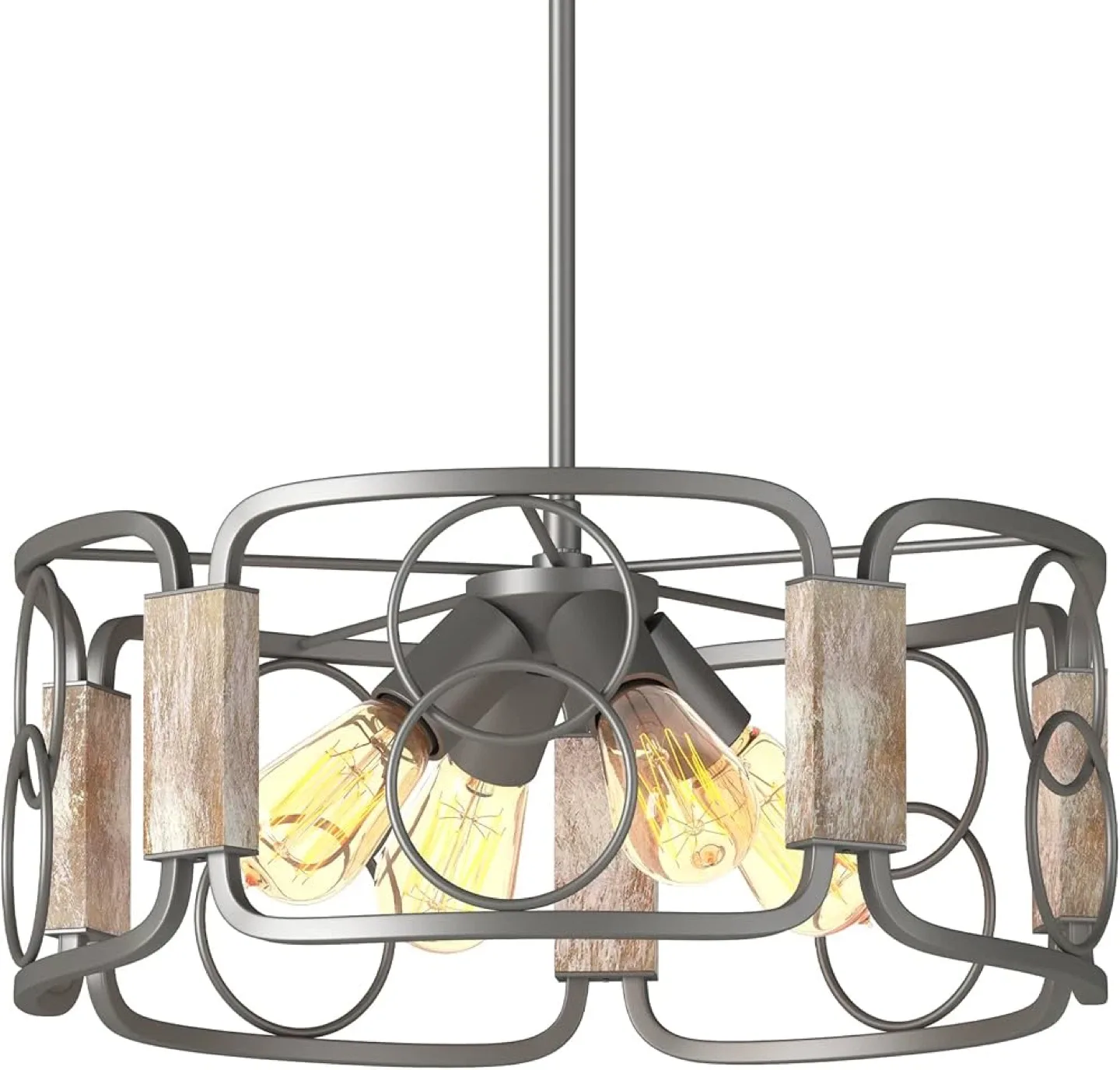 Inlight 16" Farmhouse 4-Light Drum Chandelier BNIB thumbnail