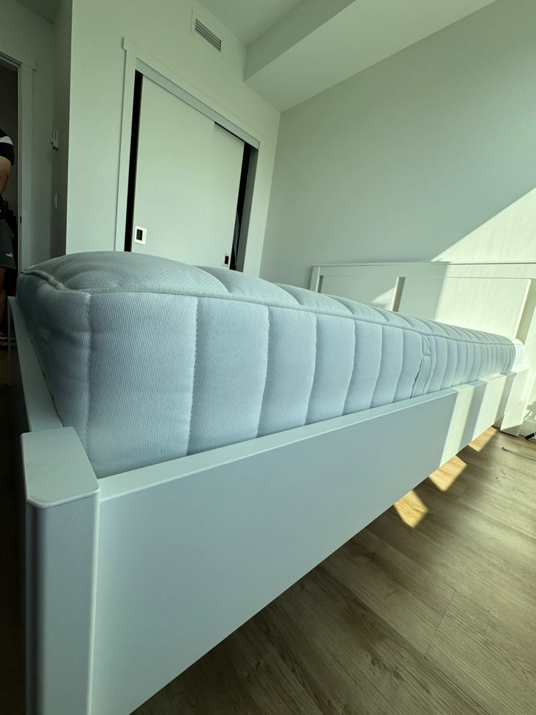 Queen size White Mattress and Bed Frame - photo 2
