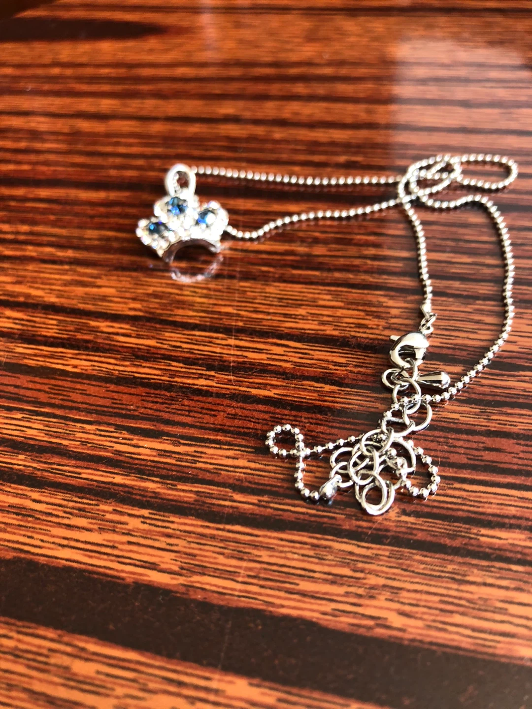 Crown Pendant Silver Necklace