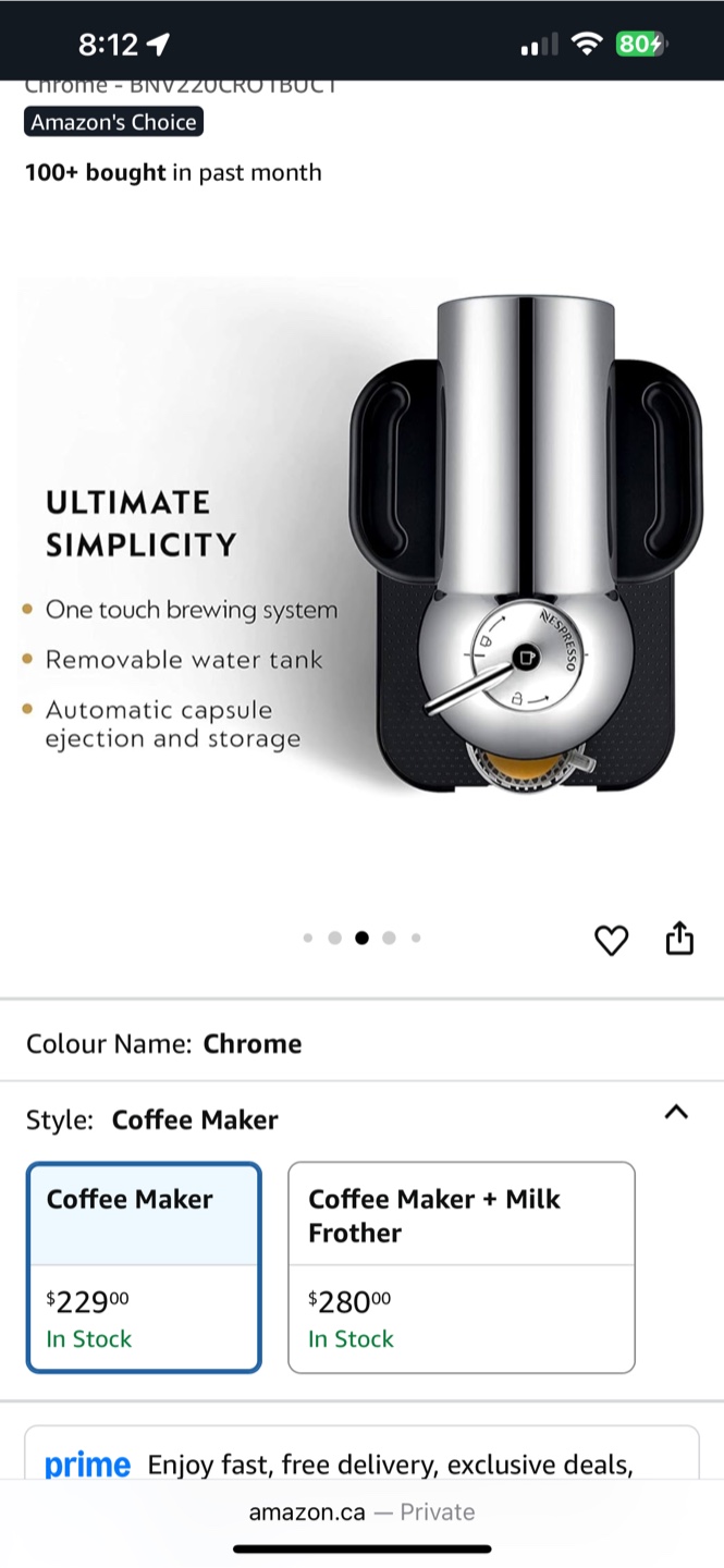 Nespresso Vertuo Chrome Coffee Maker - photo 3