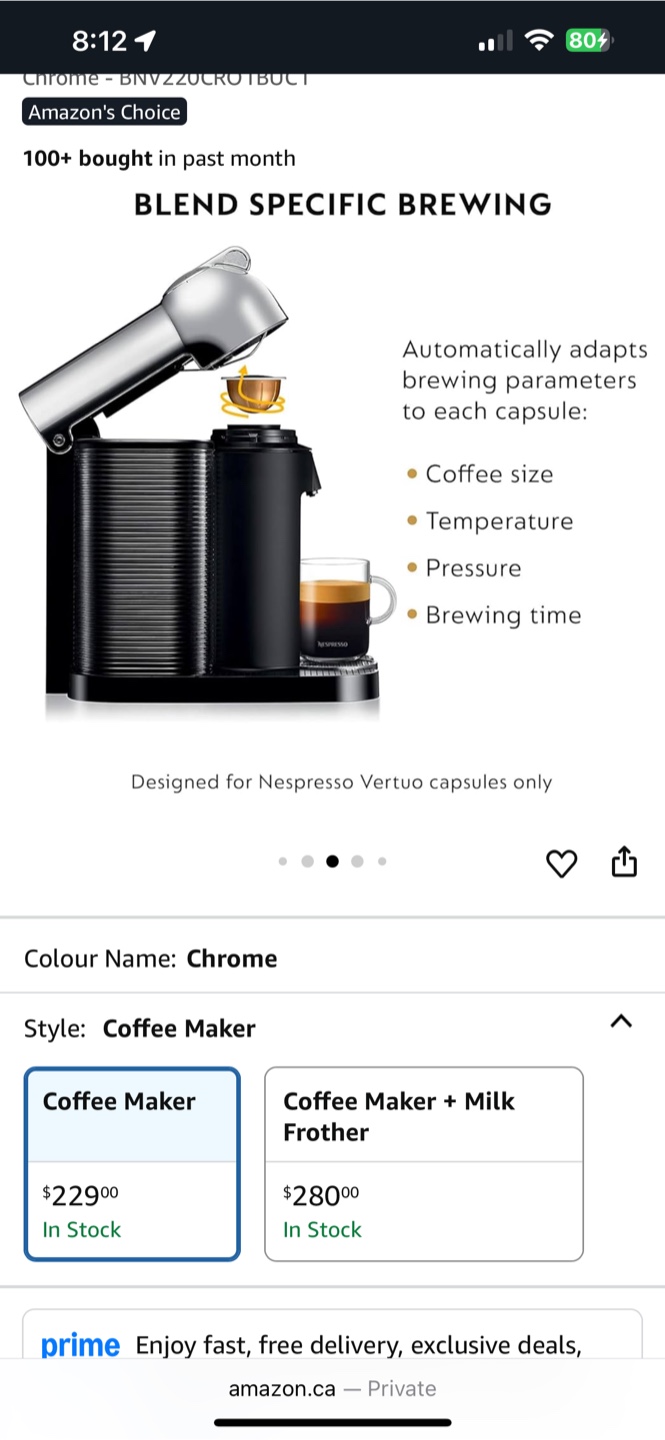 Nespresso Vertuo Chrome Coffee Maker - photo 4