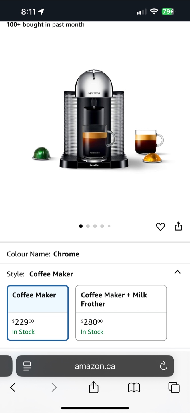 Nespresso Vertuo Chrome Coffee Maker - photo 2