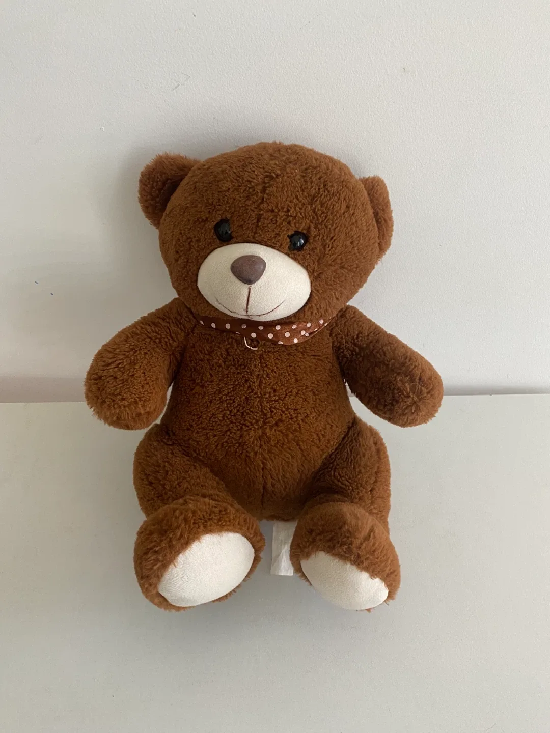 Brown Teddy Bear with Polka Dot Collar thumbnail