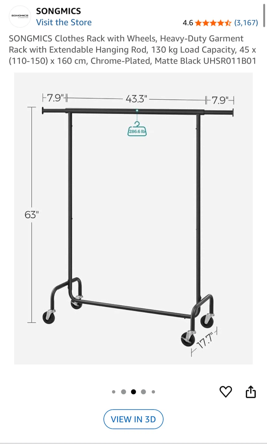Clothing Rack with Wheels - photo 2