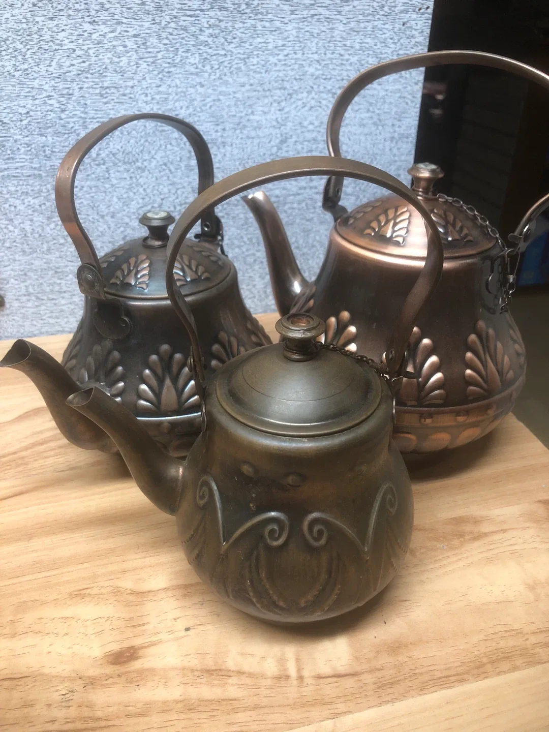 Vintage Copper Teapot Trio image indicator(3)