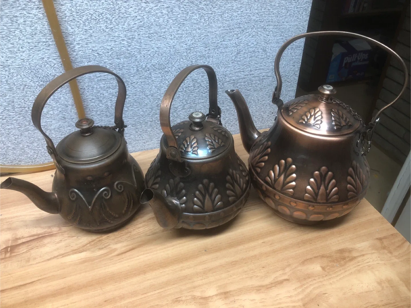 Vintage Copper Teapot Trio image indicator(2)