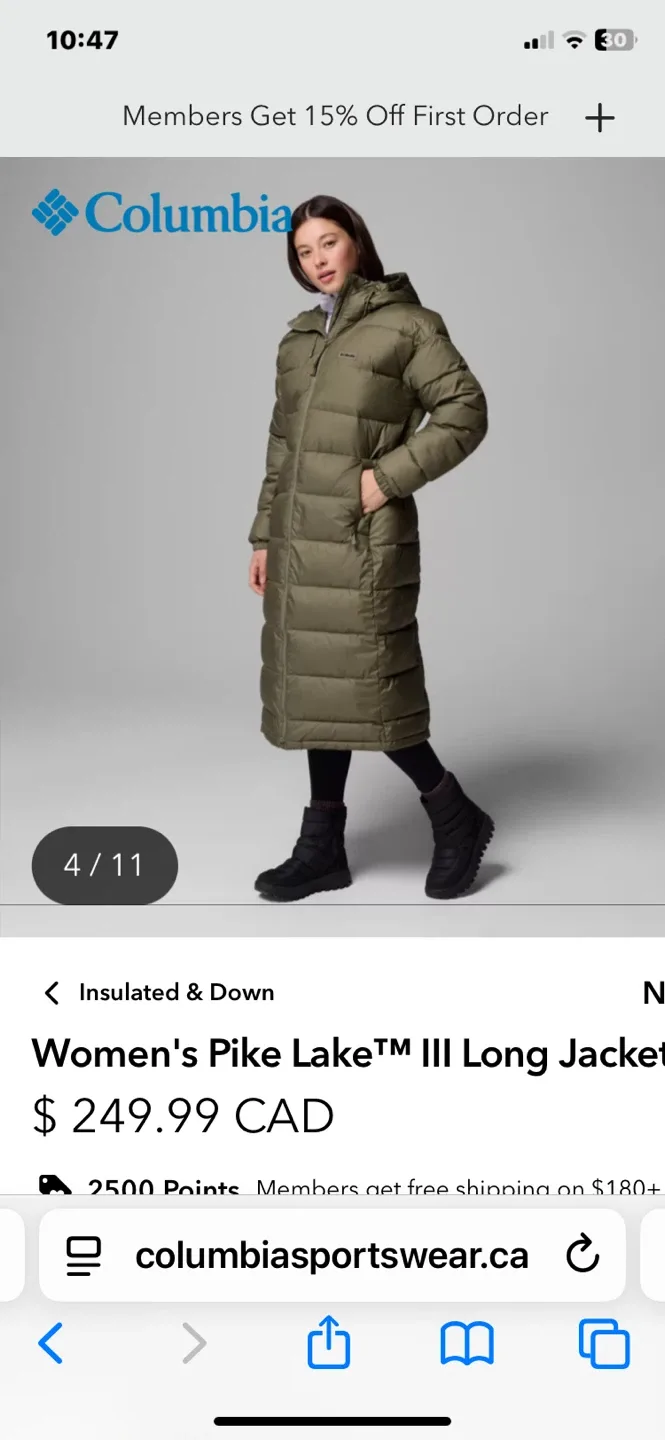 NEW Columbia Women's Pike Lake III Long Jacket, Olive Green image indicator(2)