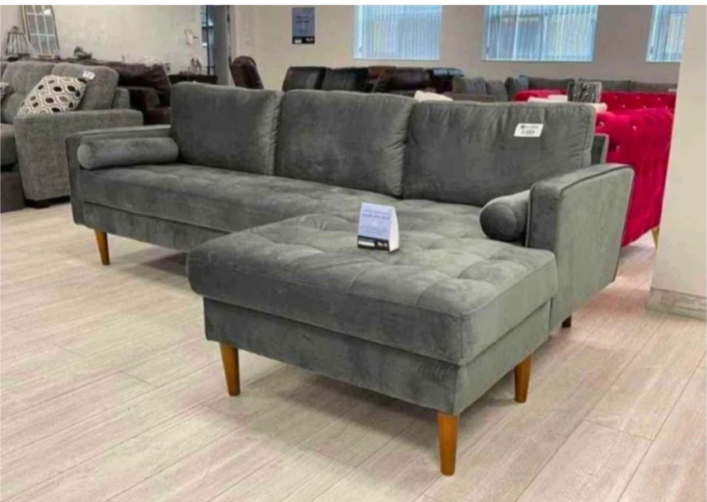 Grey Sectional Sofa with Ottoman image indicator(2)