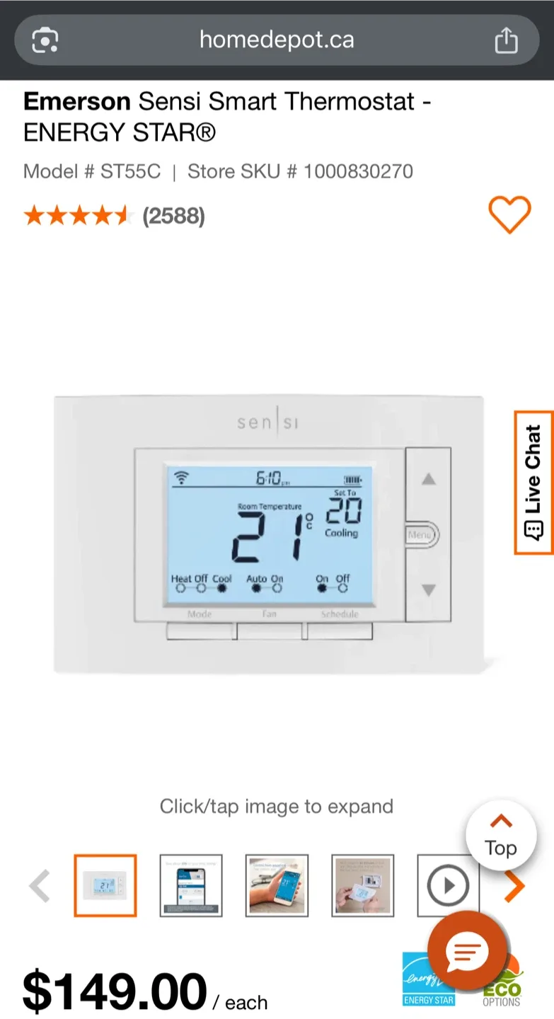 Sensi Smart Thermostat - ENERGY STAR ST55C image indicator(5)