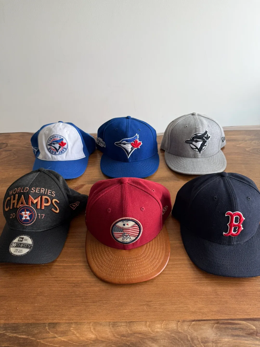 Assorted MLB Baseball Caps - Toronto Blue Jays, Red Sox, More
