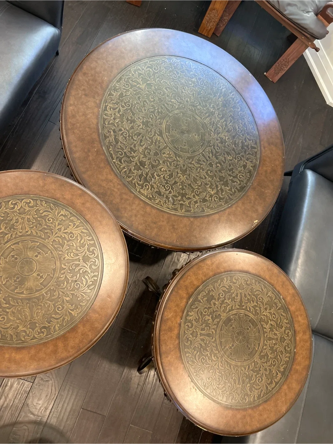 Round Coffee Table set with Metal Base 🧡 image indicator(6)