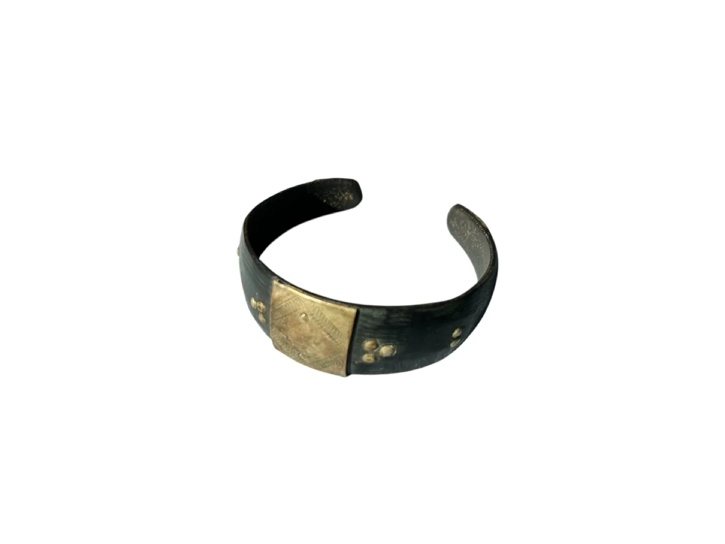 Handmade Black & Gold Cuff Bracelet thumbnail