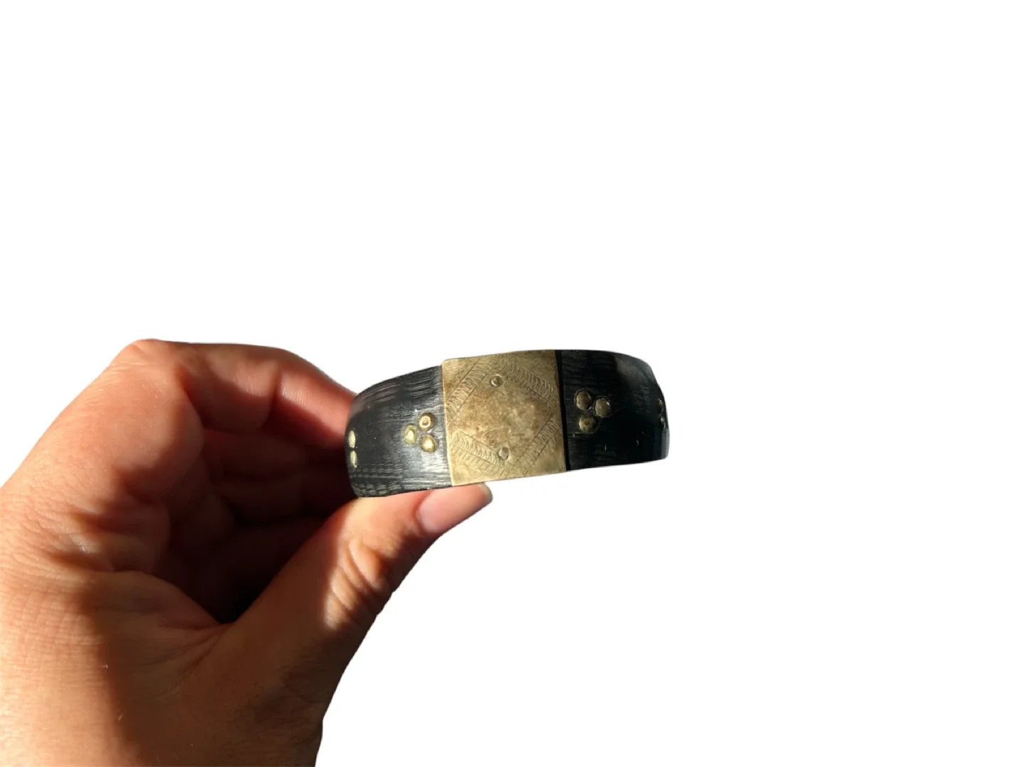 Handmade Black & Gold Cuff Bracelet image indicator(3)