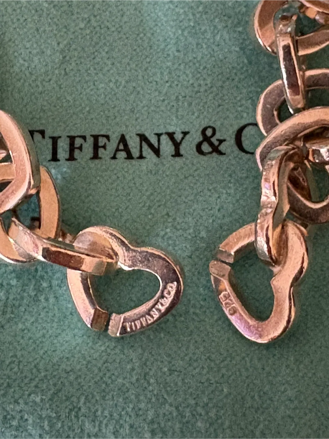 Tiffany & Co Heart Link Bracelet Sterling 7.5 Inch image indicator(3)