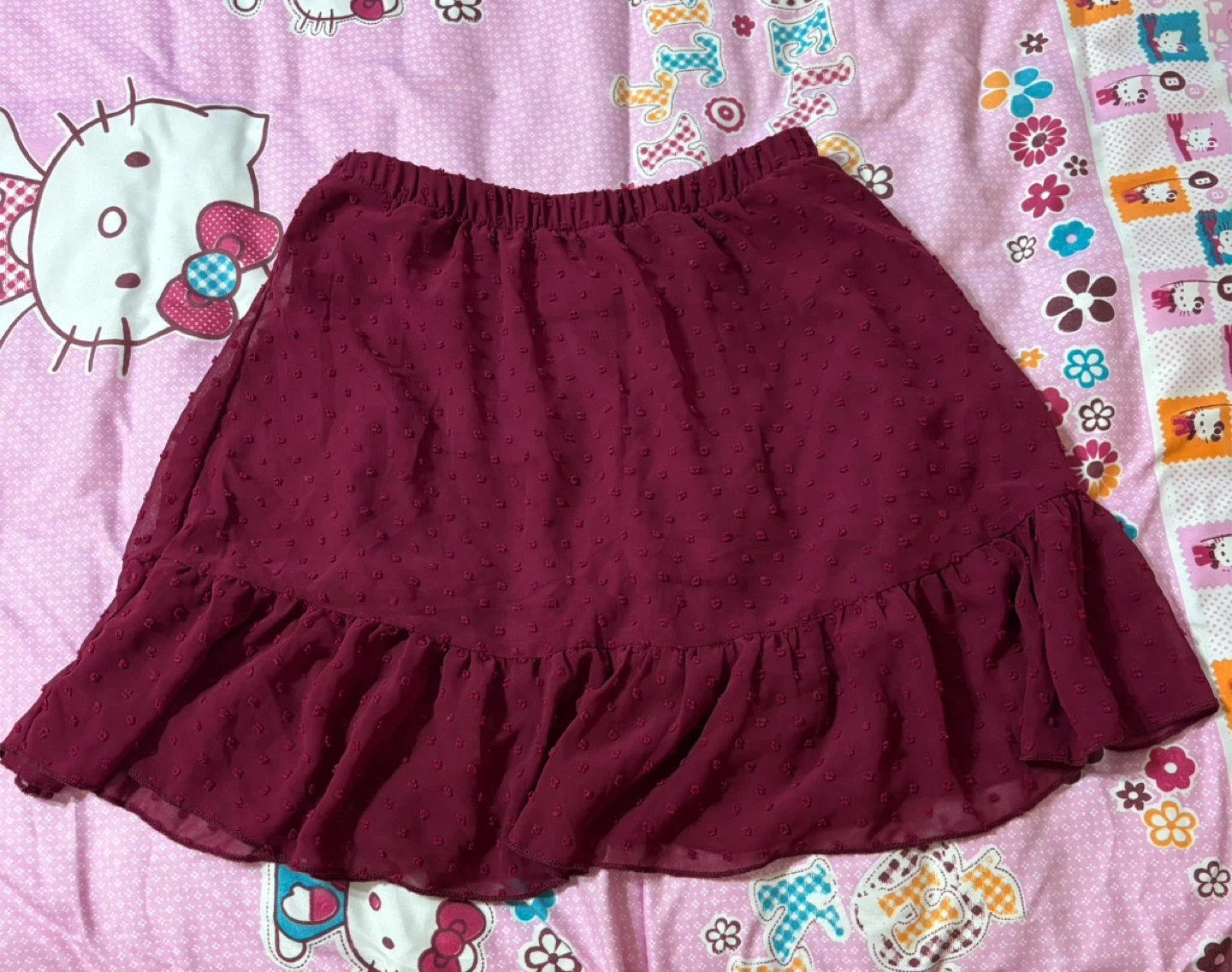 2 Skirts For Sale (Burgundy Flowy Skirt & Pink Satin Skirt) - photo 2