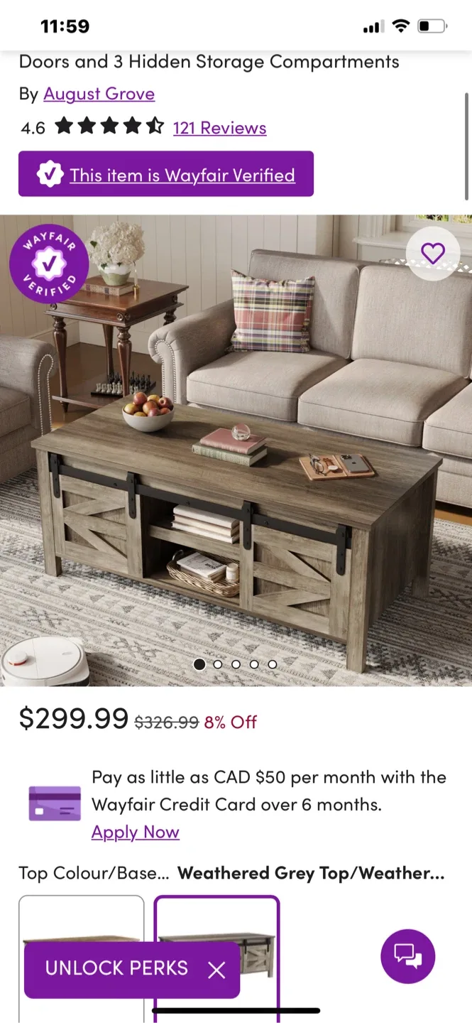 Rustic Farmhouse Coffee Table with Sliding Barn Doors image indicator(6)