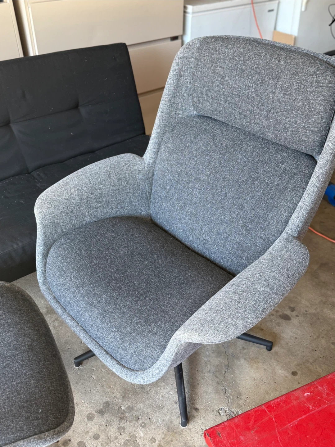 IKEA ÄLEBY Armchair with Ottoman - Gray - photo 2