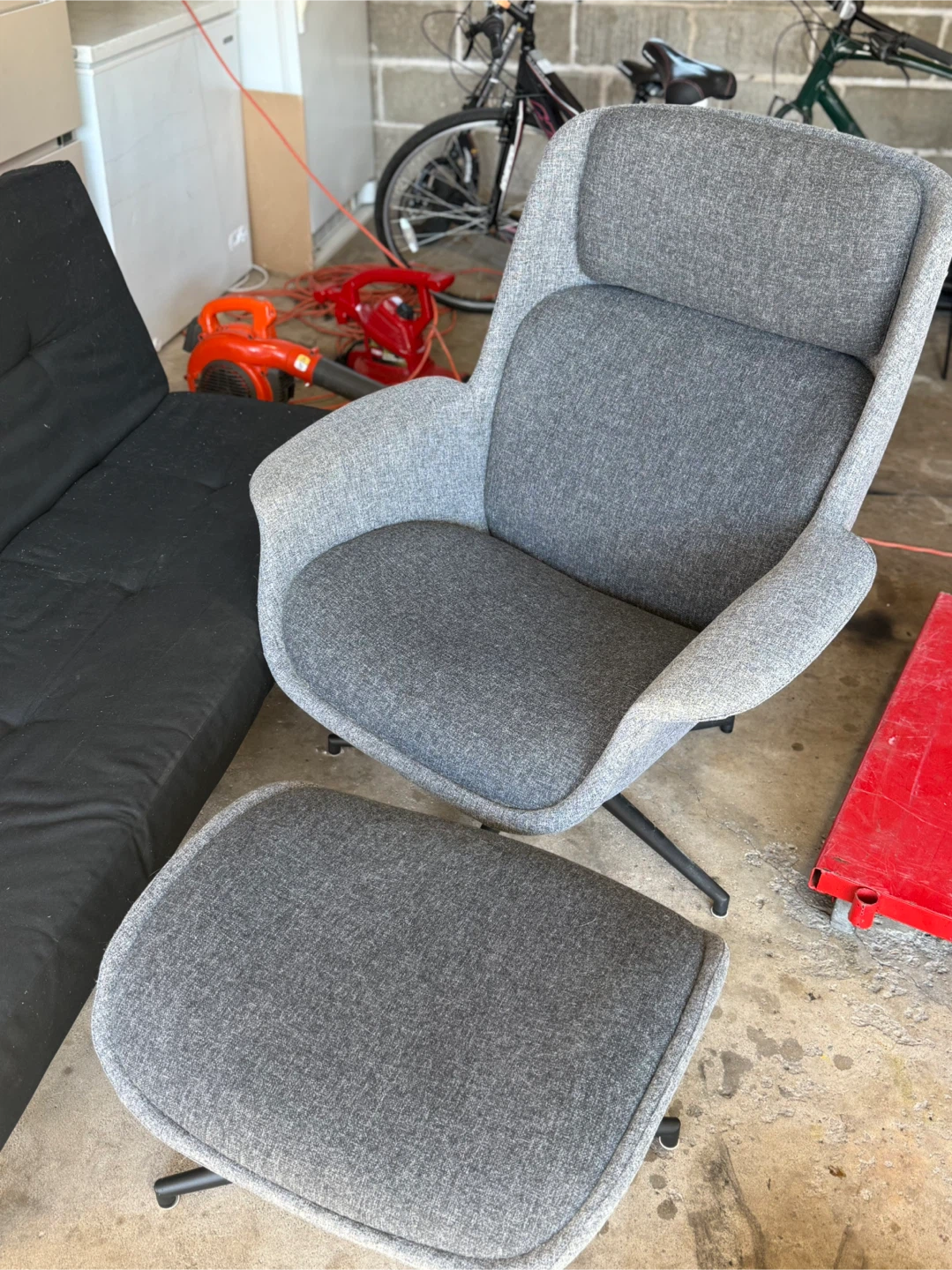 IKEA ÄLEBY Armchair with Ottoman - Gray - photo 5