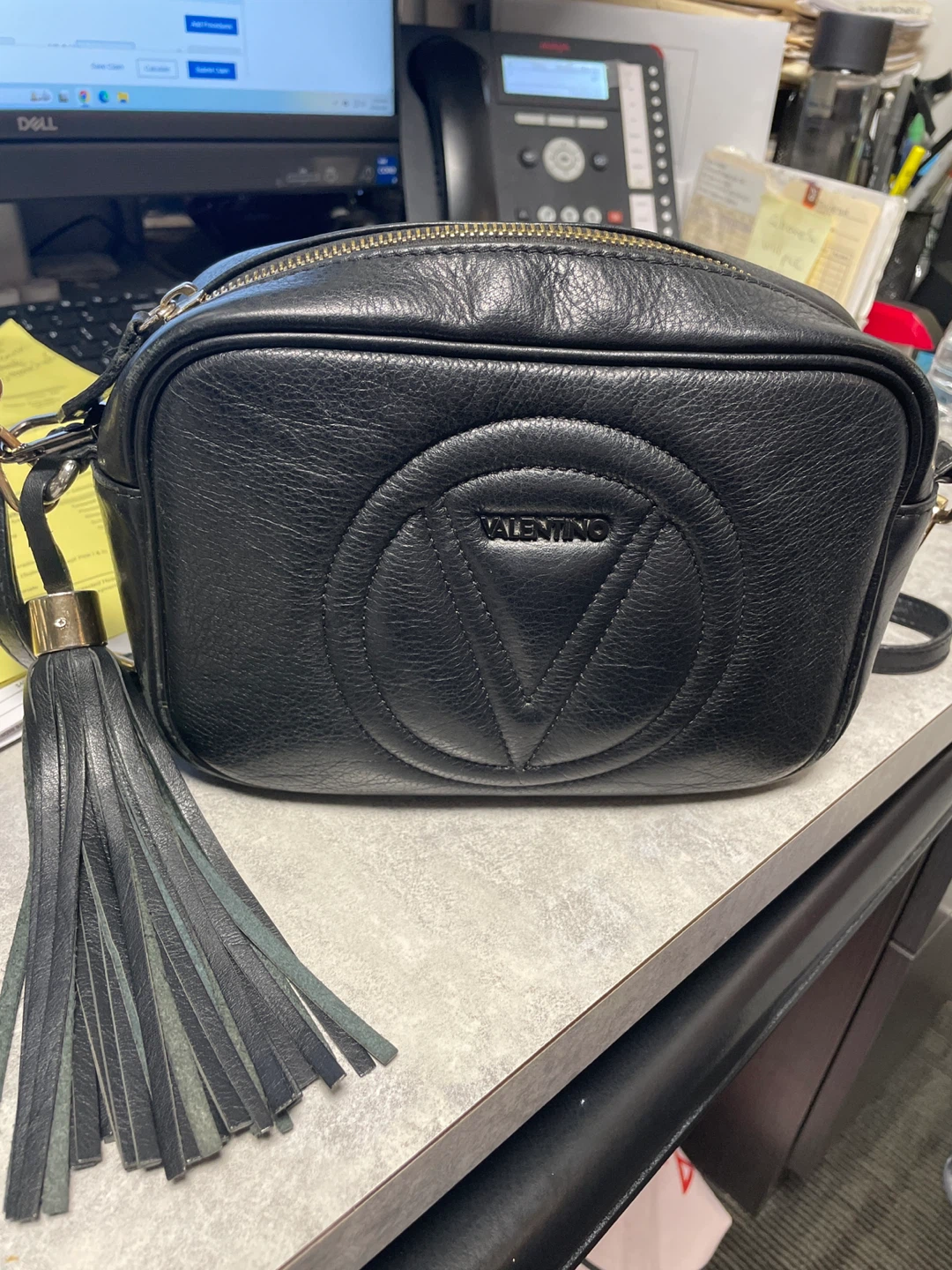 Valentino Black Leather Crossbody Bag