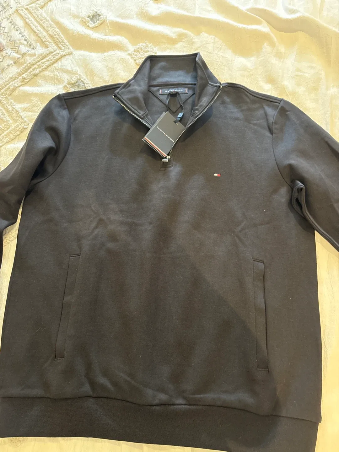Tommy Hilfiger Black 1/4 Zip Pullover - New with Tags! thumbnail