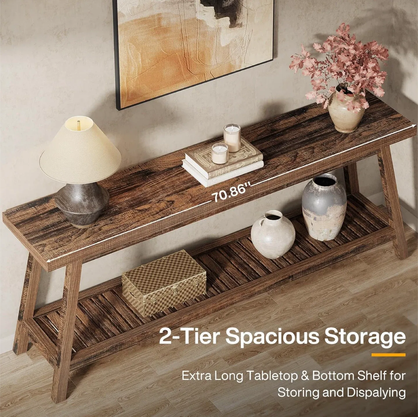Console Table with 2-Tier Storage - 70.86" image indicator(5)