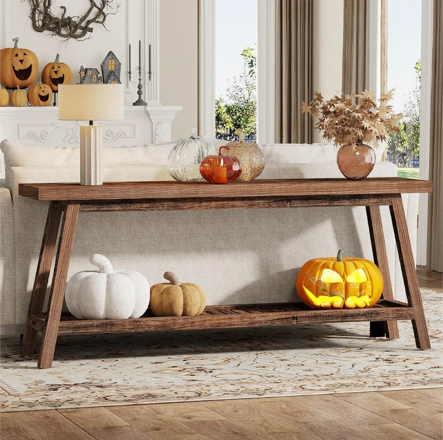 Console Table with 2-Tier Storage - 70.86" image indicator(3)