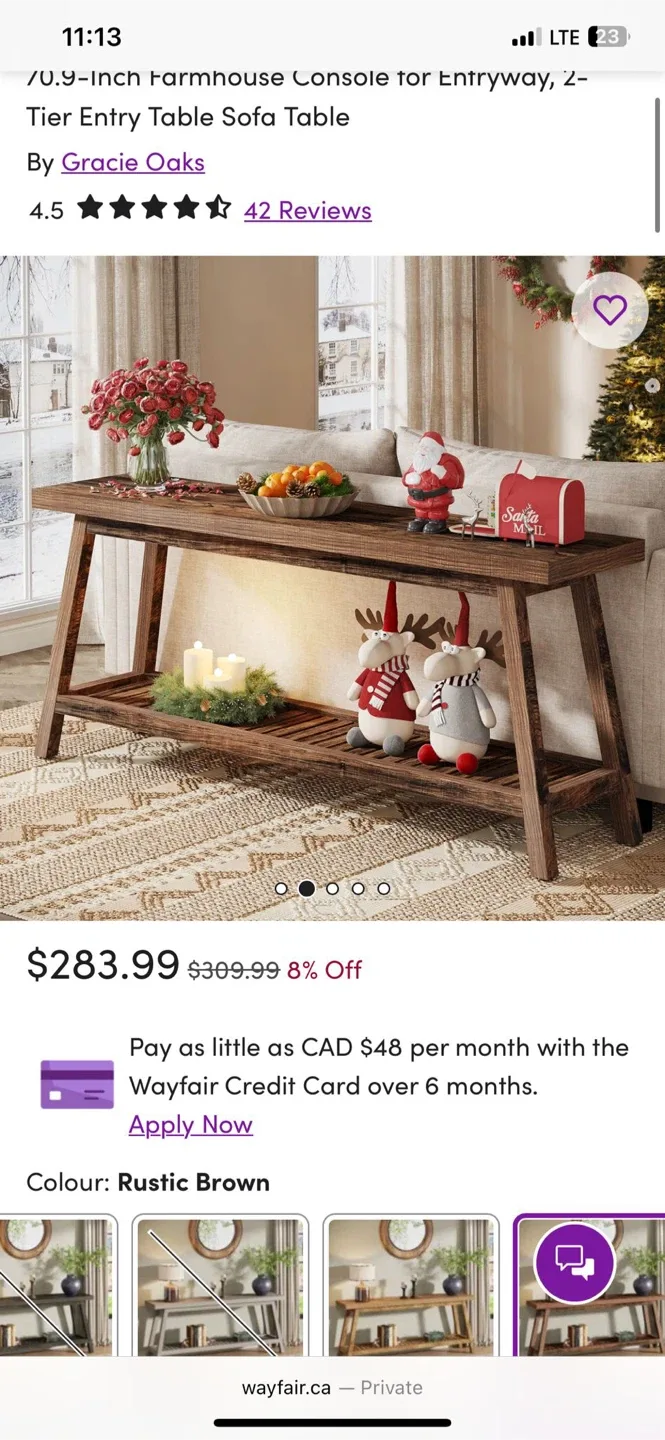 Console Table with 2-Tier Storage - 70.86" image indicator(8)