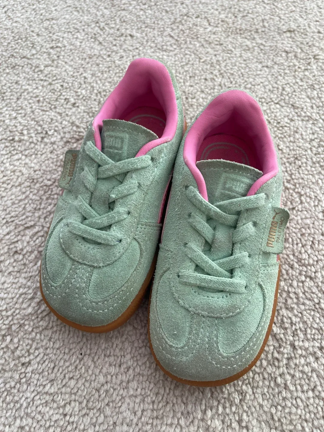 Size 7C Puma Palermo Baby Shoes - Green/Pink image indicator(5)