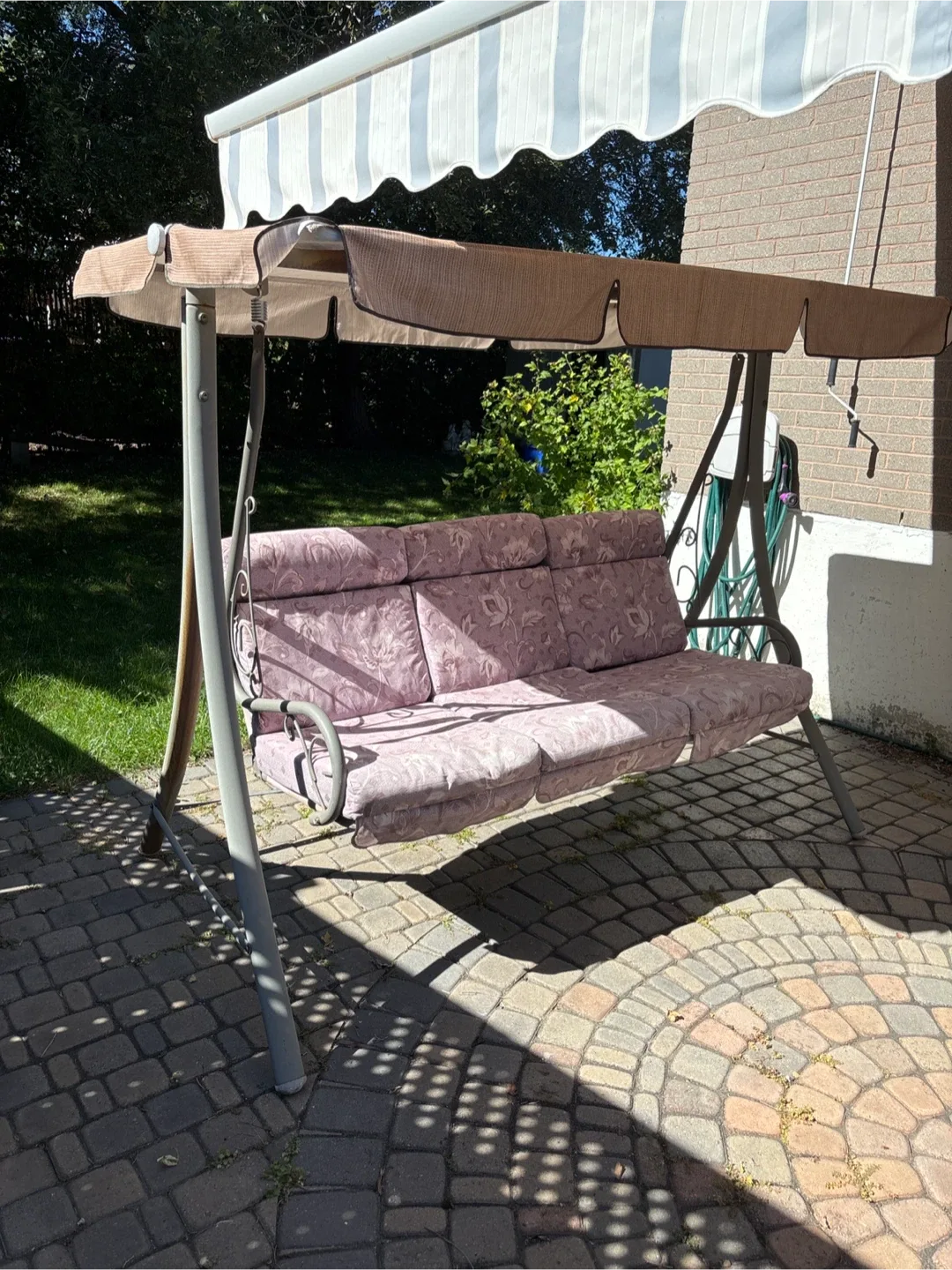 Outdoor Patio Swing with Awning image indicator(2)