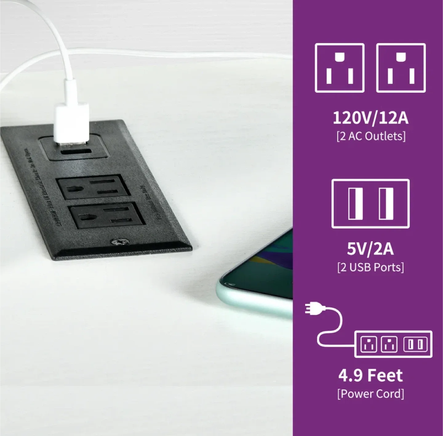 White TV Stand with LED Lights, Fits up to 65" TVs image indicator(6)