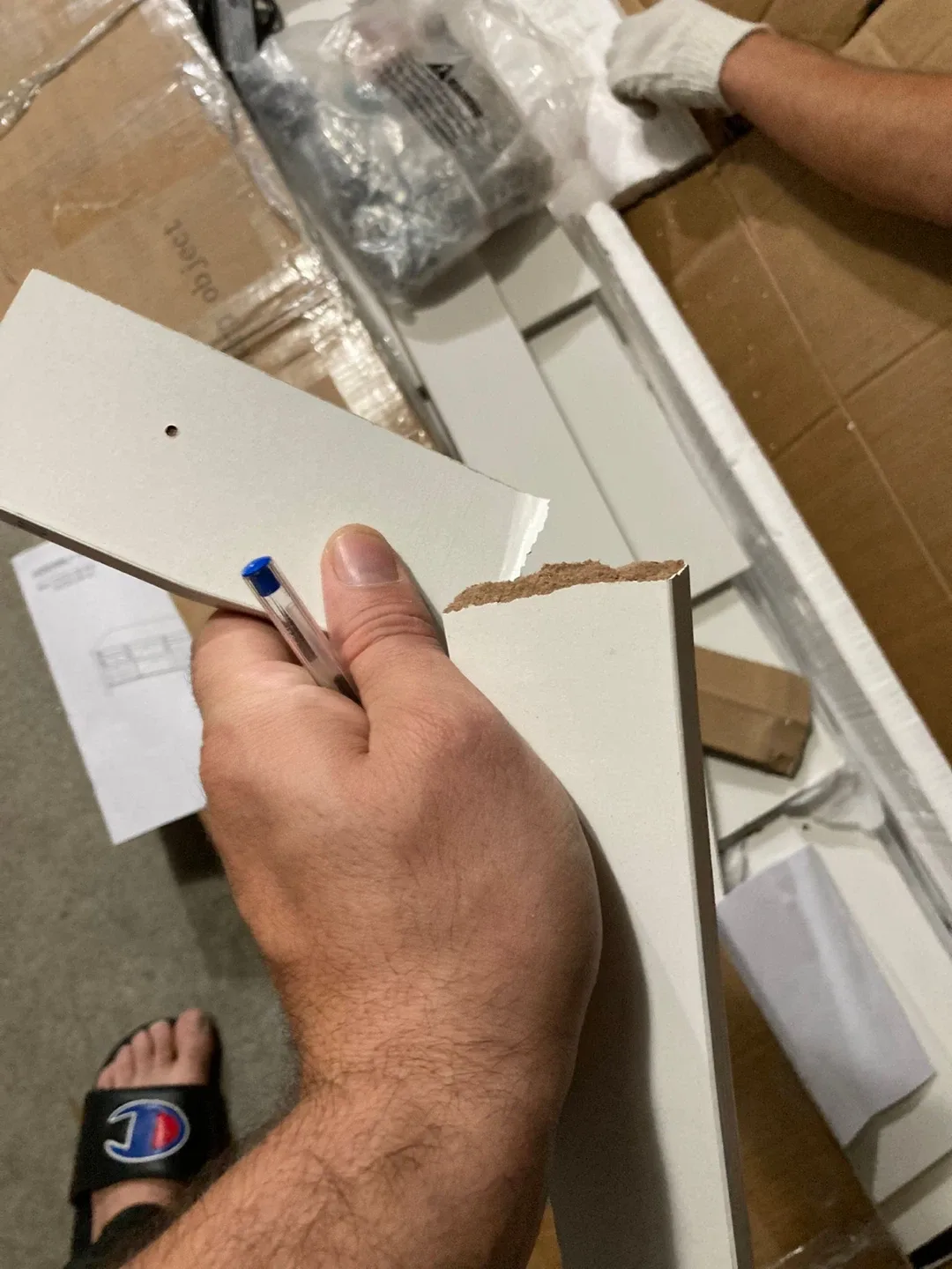 White TV Stand with LED Lights, Fits up to 65" TVs image indicator(10)