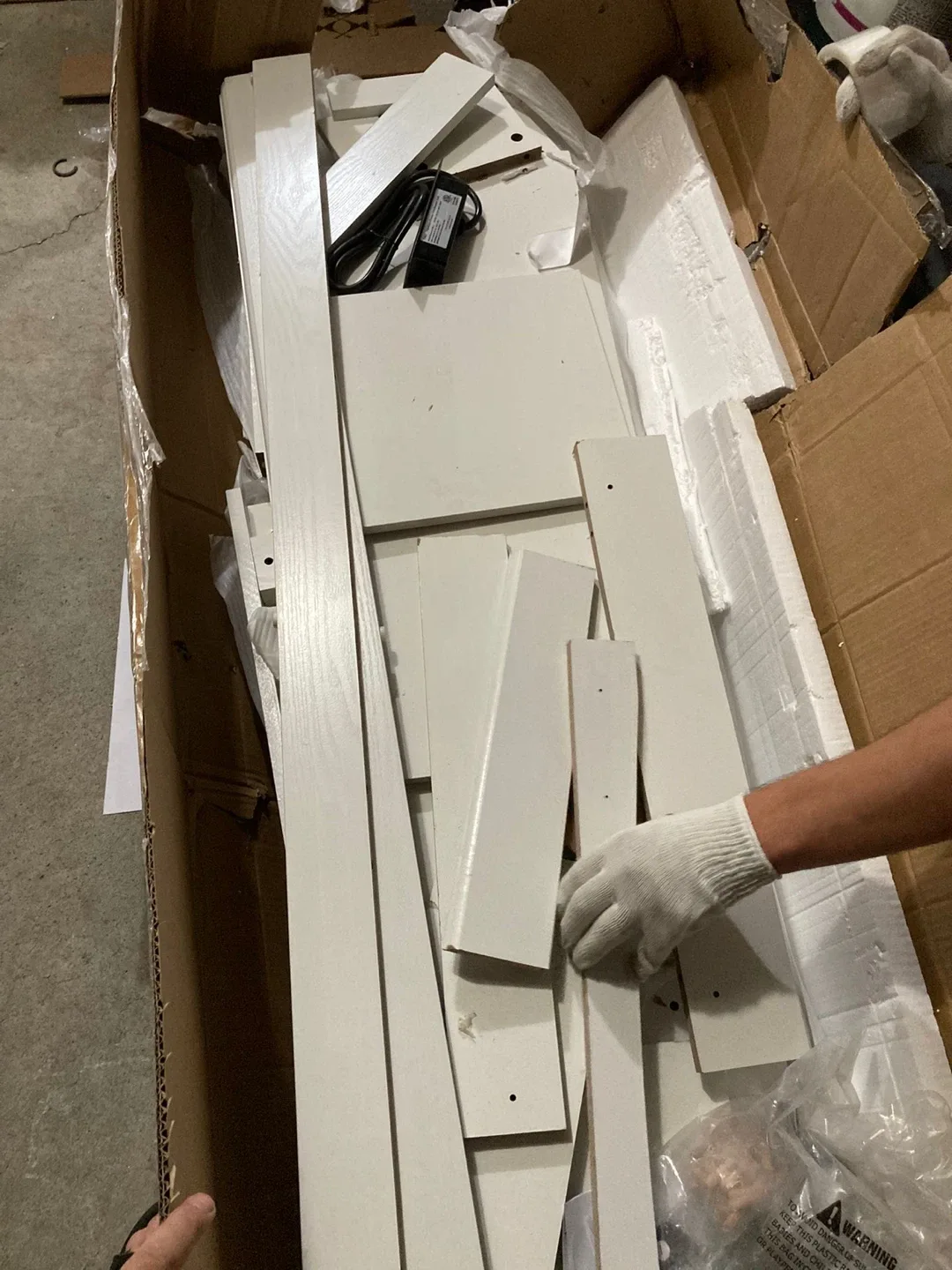 White TV Stand with LED Lights, Fits up to 65" TVs image indicator(8)