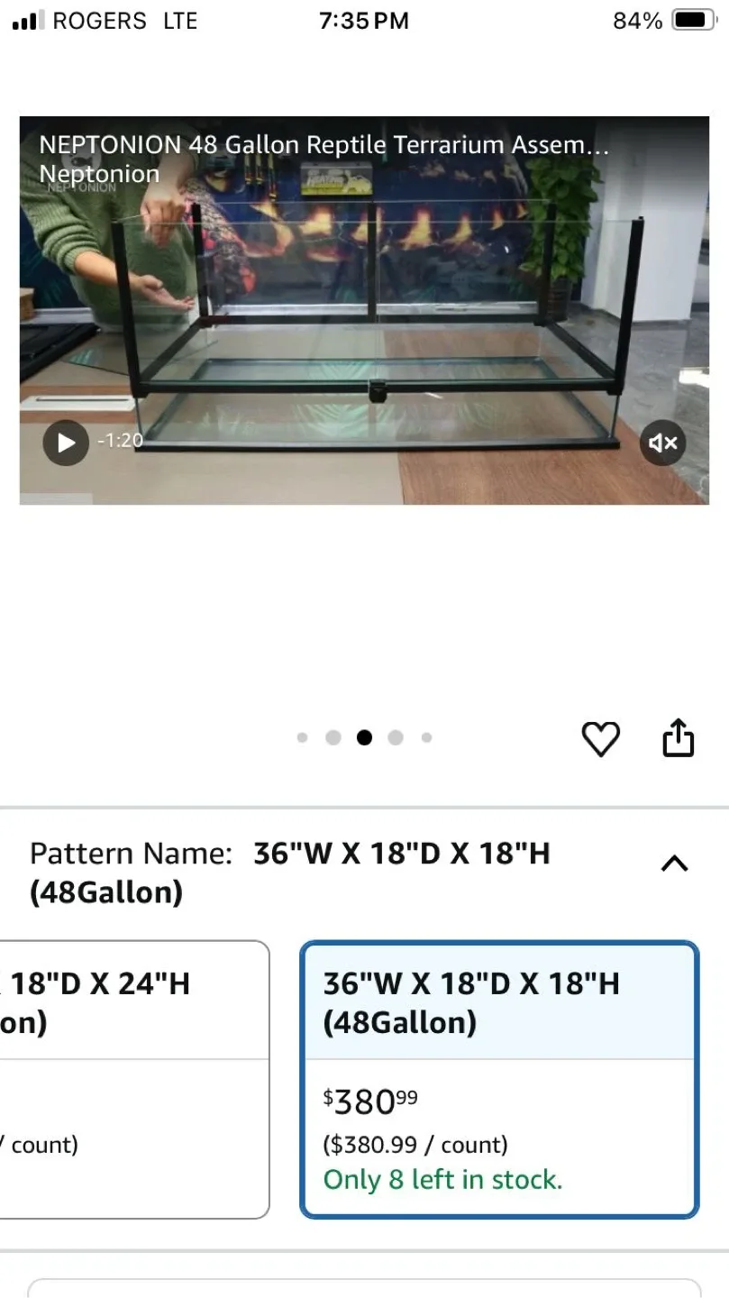 Neptonion 48 Gallon Reptile Terrarium (36x18x18) image indicator(2)