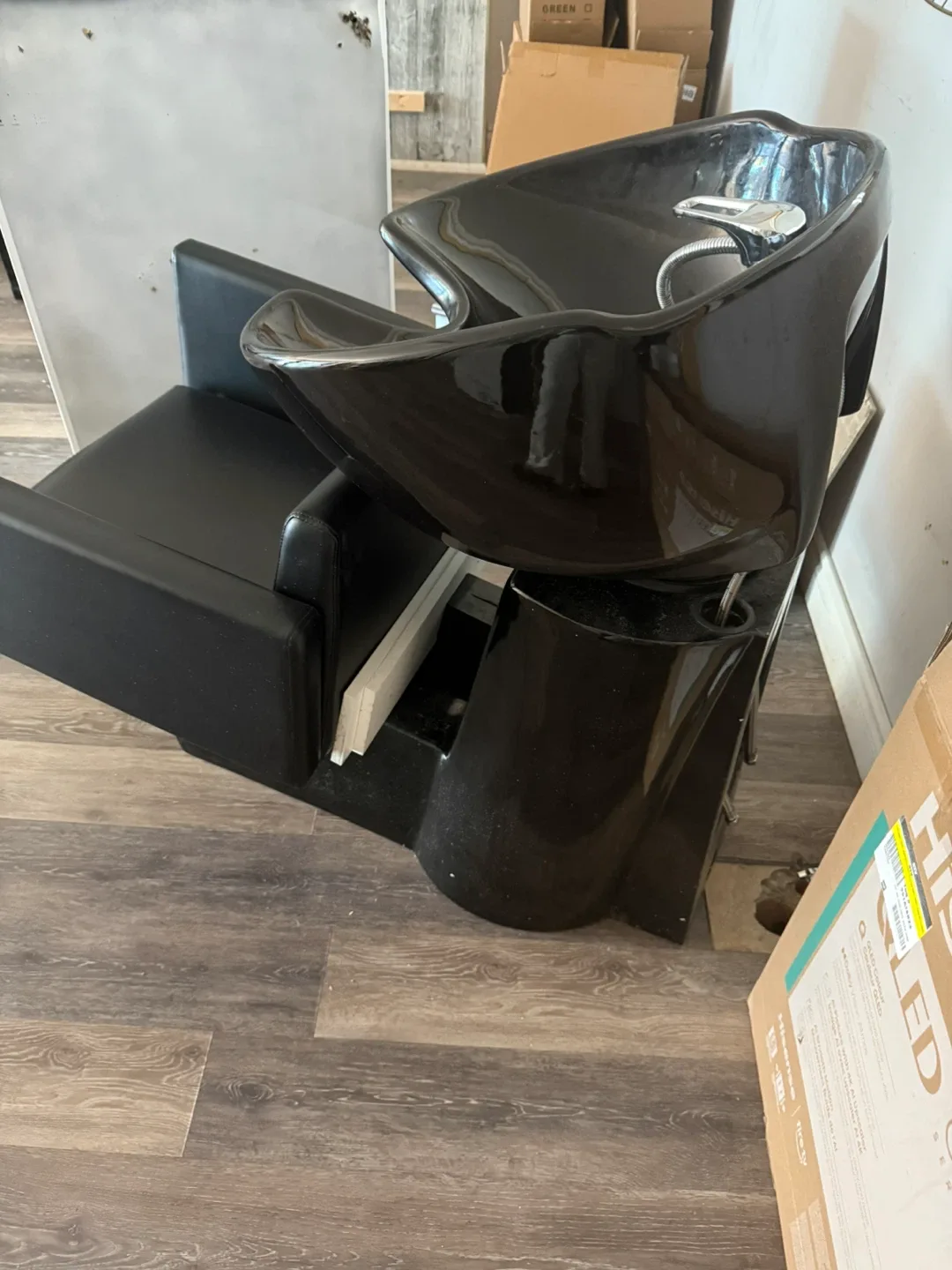 Salon Shampoo Bowl & Chair - BlackNEED IT GOBE TODAY! image indicator(3)