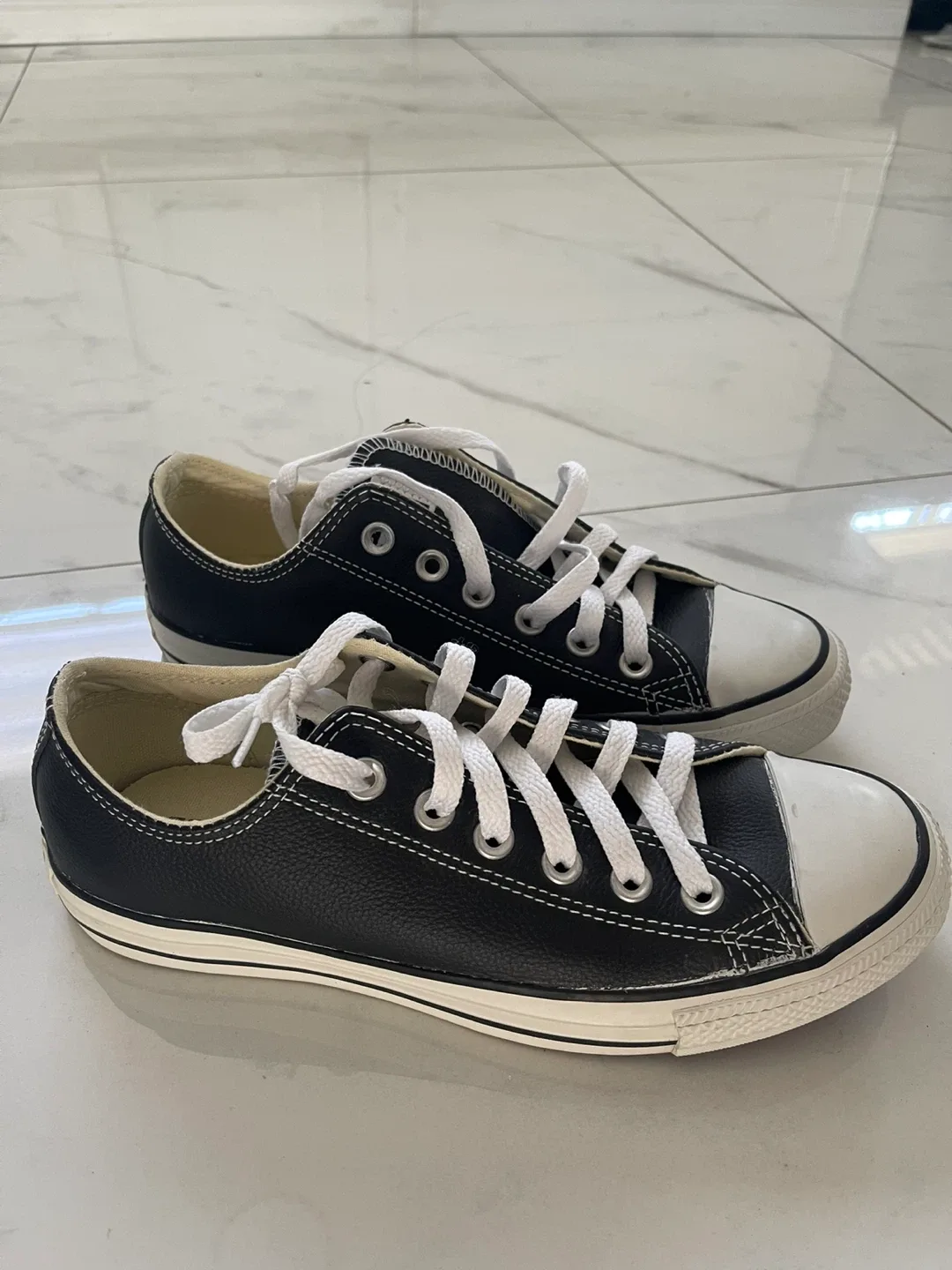 Converse All Star Leather Sneakers - Black, Size 5 image indicator(2)