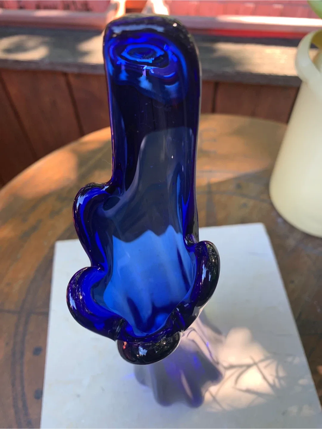 Stunning Vintage Cobalt Blue Swung Vase image indicator(5)