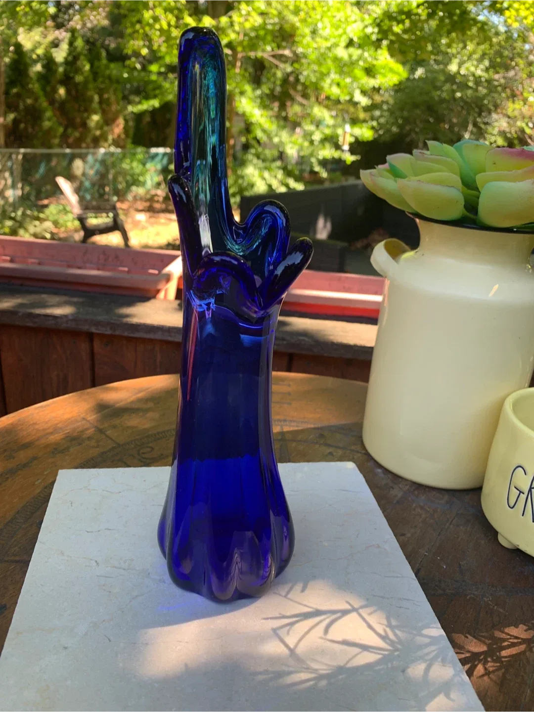 Stunning Vintage Cobalt Blue Swung Vase image indicator(2)
