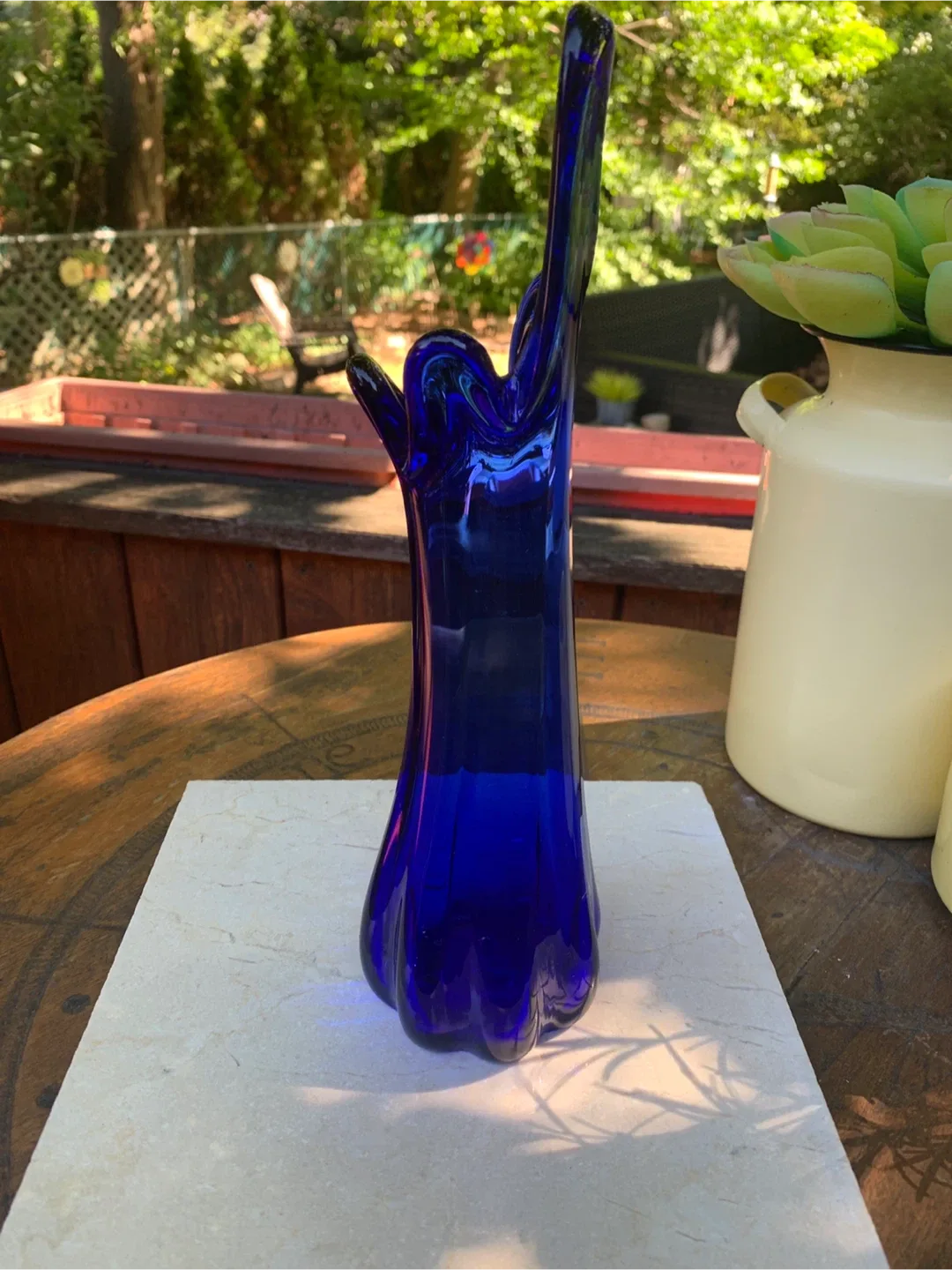 Stunning Vintage Cobalt Blue Swung Vase image indicator(4)