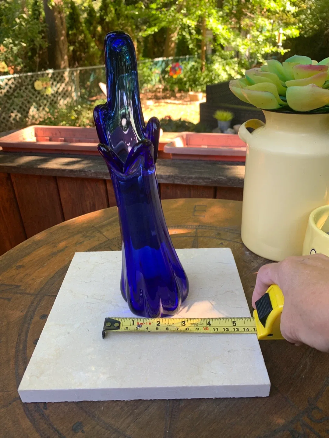 Stunning Vintage Cobalt Blue Swung Vase image indicator(8)