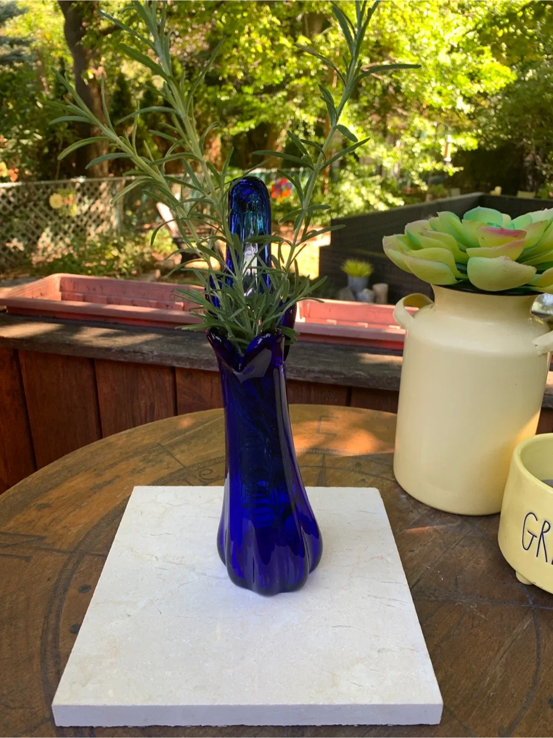 Stunning Vintage Cobalt Blue Swung Vase image indicator(9)