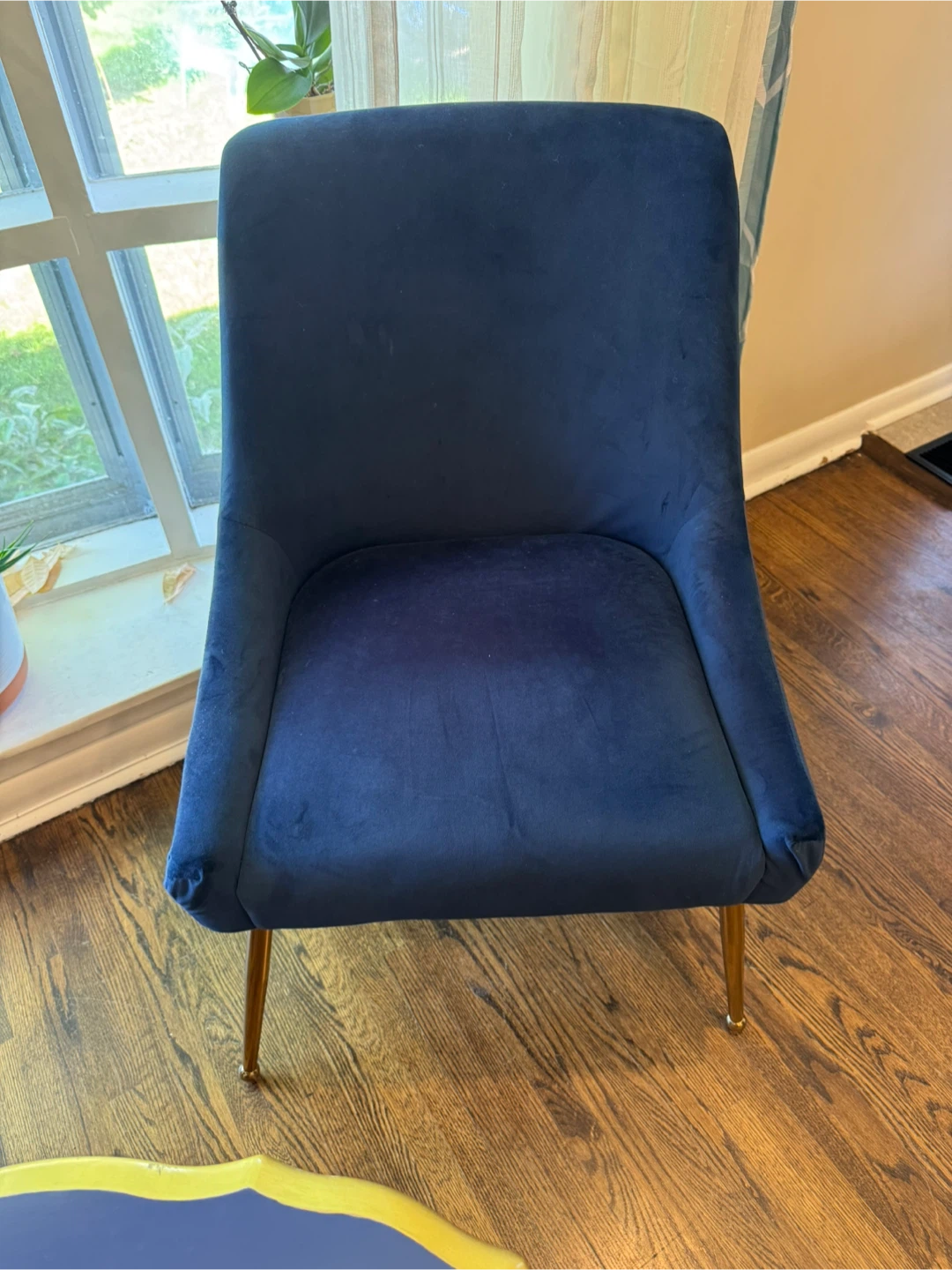 Blue Velvet Chairs & Accent Table Set - photo 2